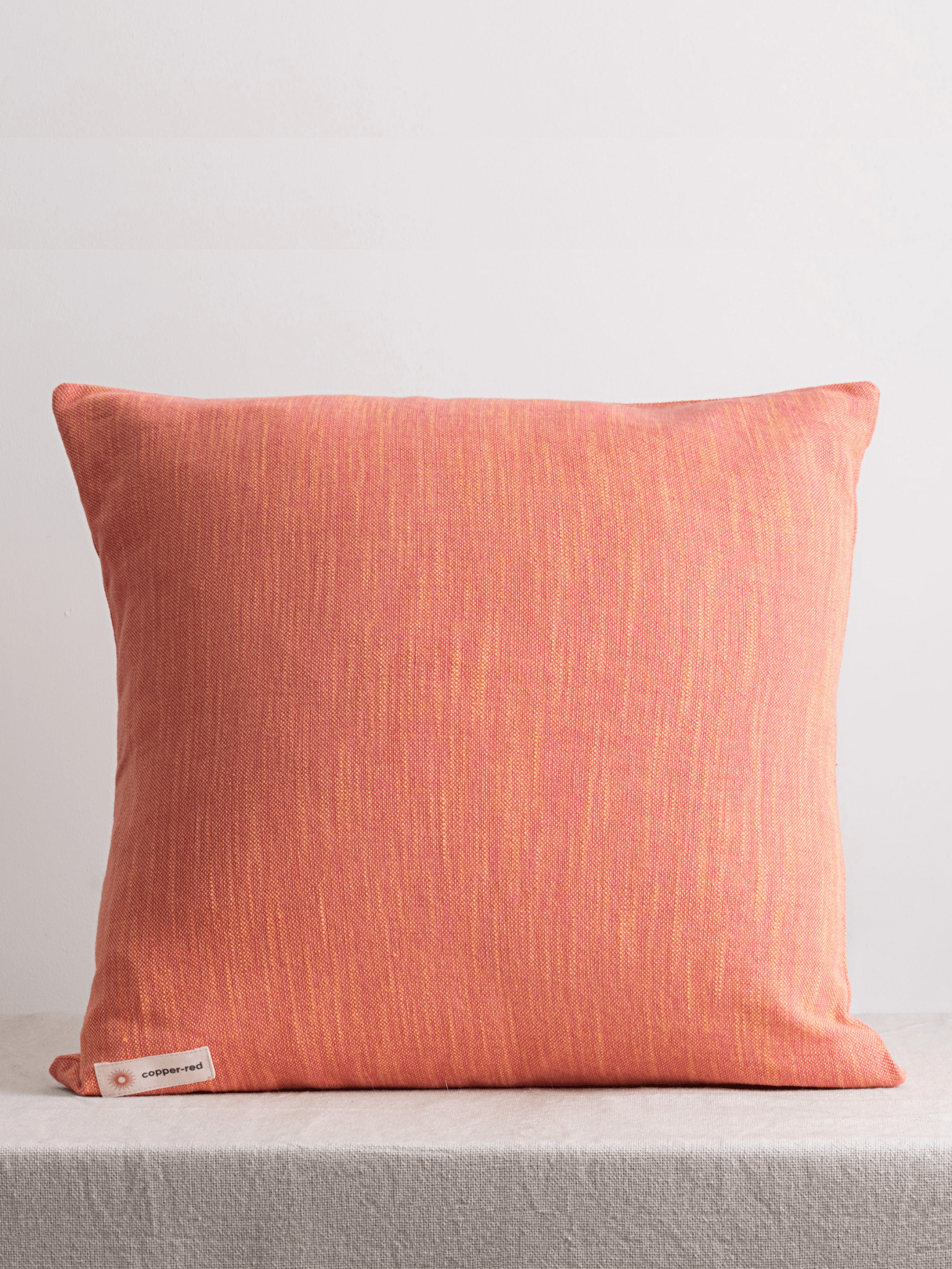 Jaipur Pink Cotton Cushion Cover - copper - red