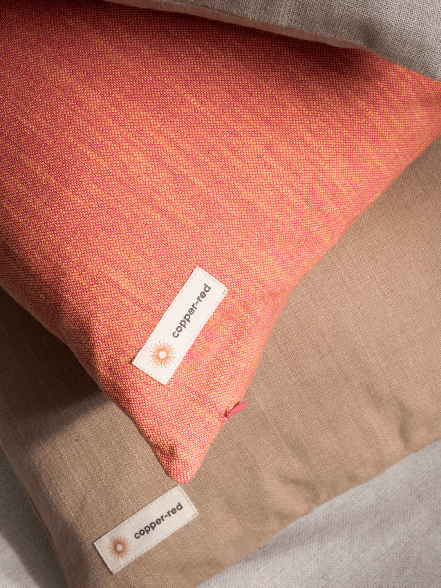 Jaipur Pink Cotton Cushion Cover - copper - red