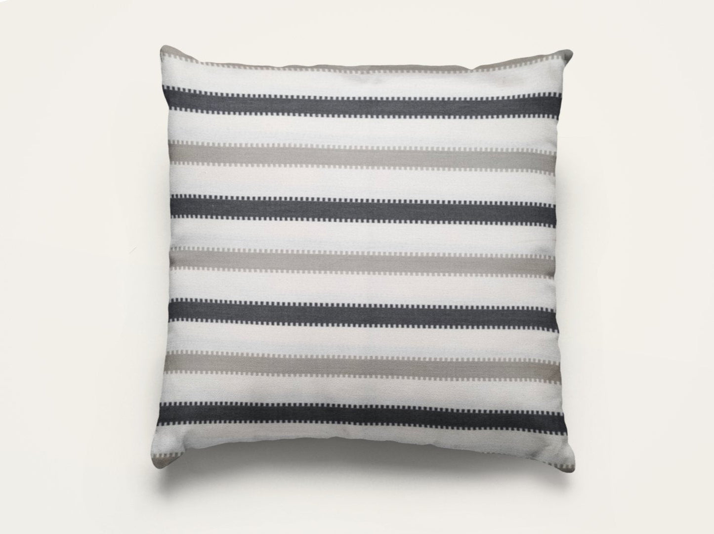 Oslo Black and Beige Striped Cotton Cushion Cover