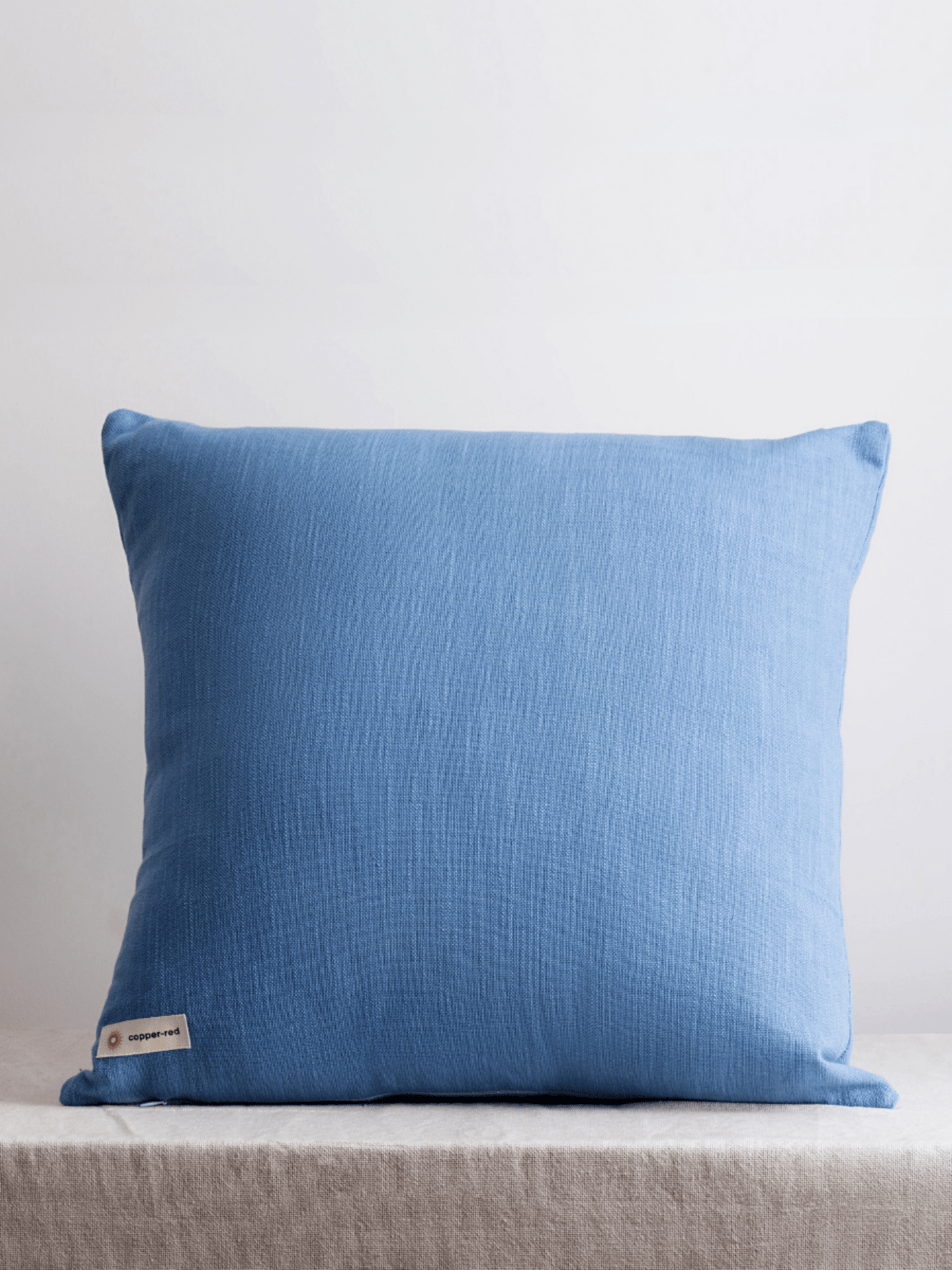 Provence Pastel Blue Cotton Cushion Cover - copper - red