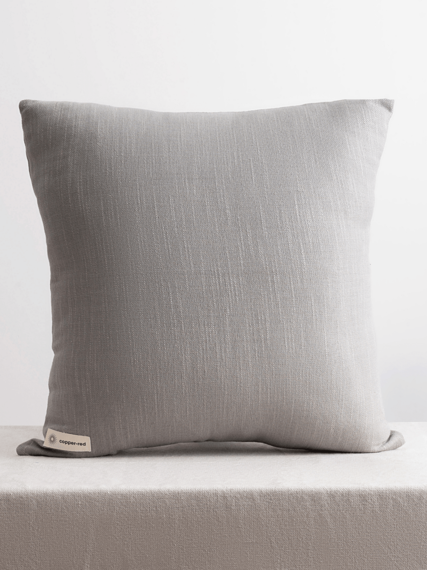 Saadiyat Ash Grey Cotton Cushion Cover - copper - red