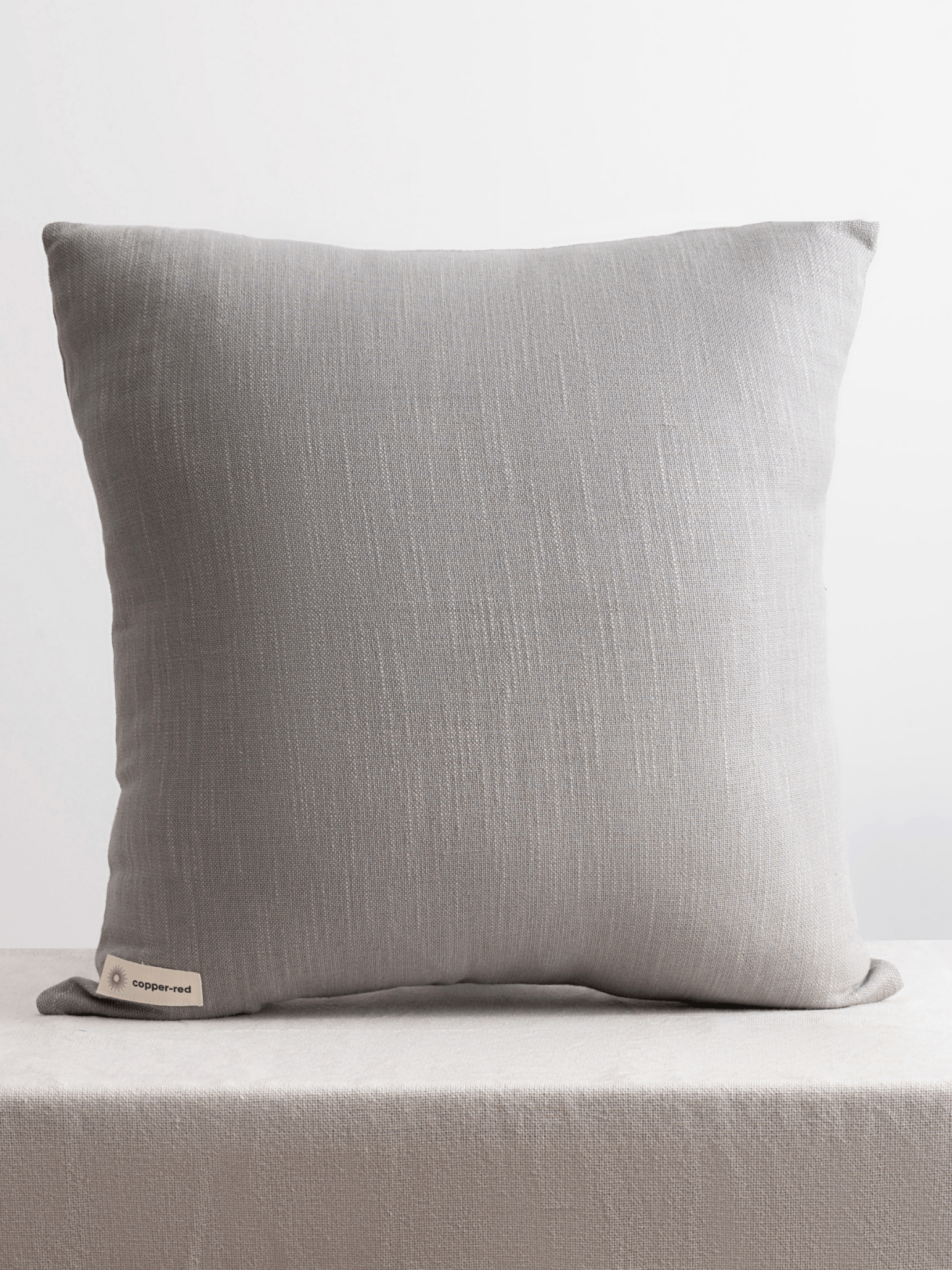 Saadiyat Ash Grey Cotton Cushion Cover - copper - red