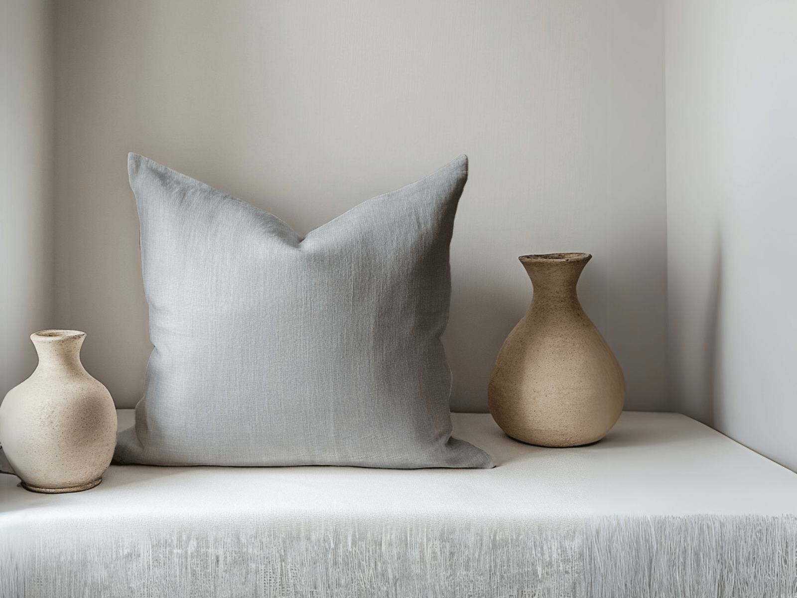 Saadiyat Ash Grey Cotton Cushion Cover - copper - red