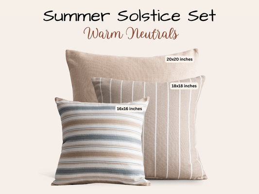 Summer Solstice Cotton Cushion Covers Set of 3 - copper - red