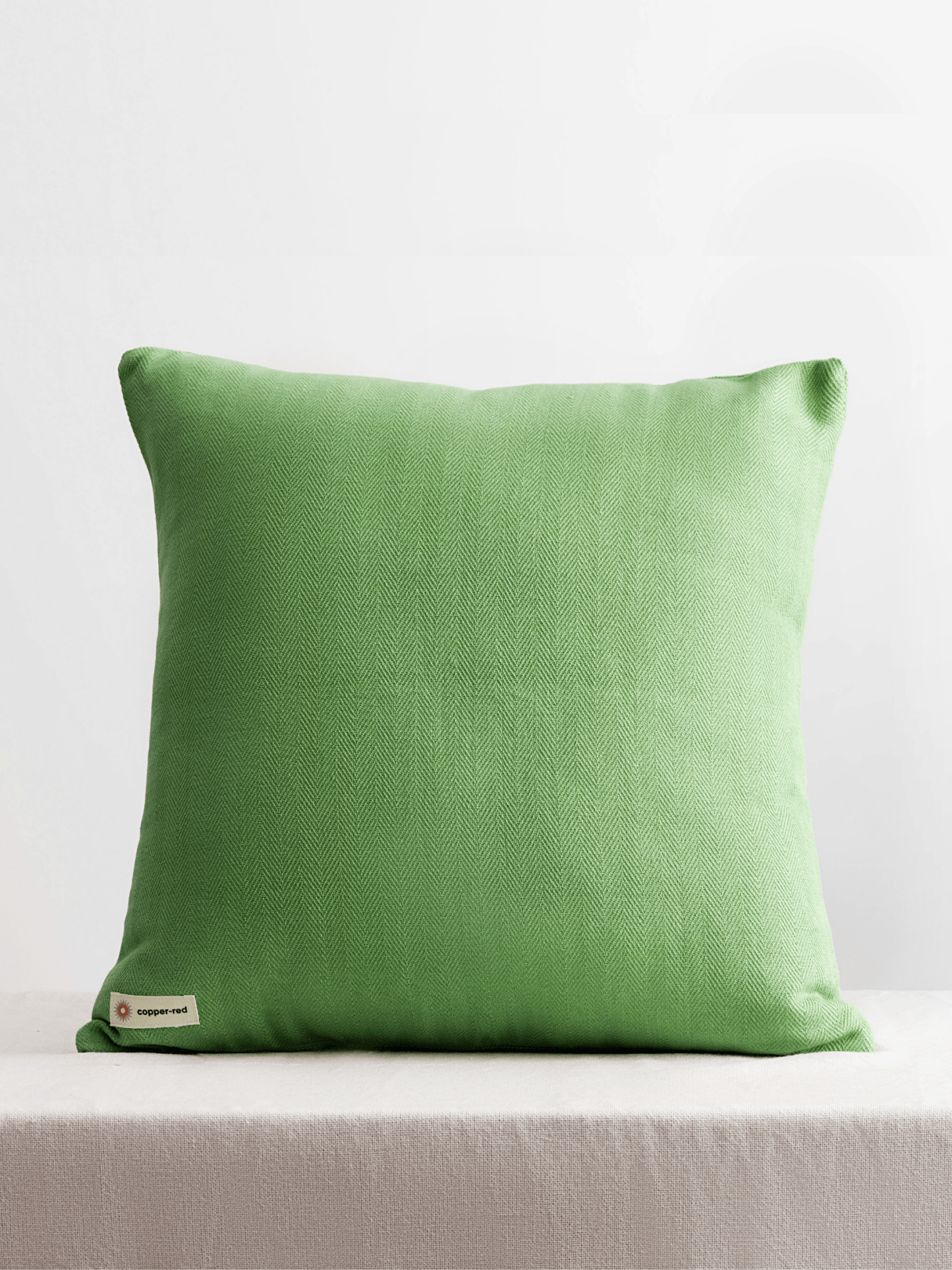 Yala Light Green Cotton Cushion Cover - copper - red