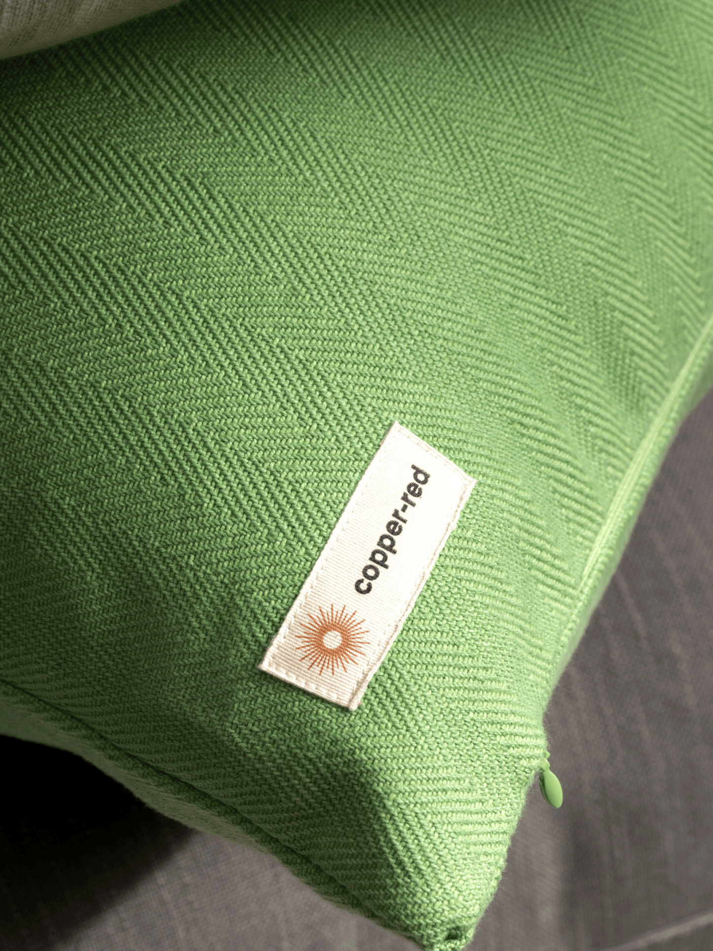 Yala Light Green Cotton Cushion Cover - copper - red