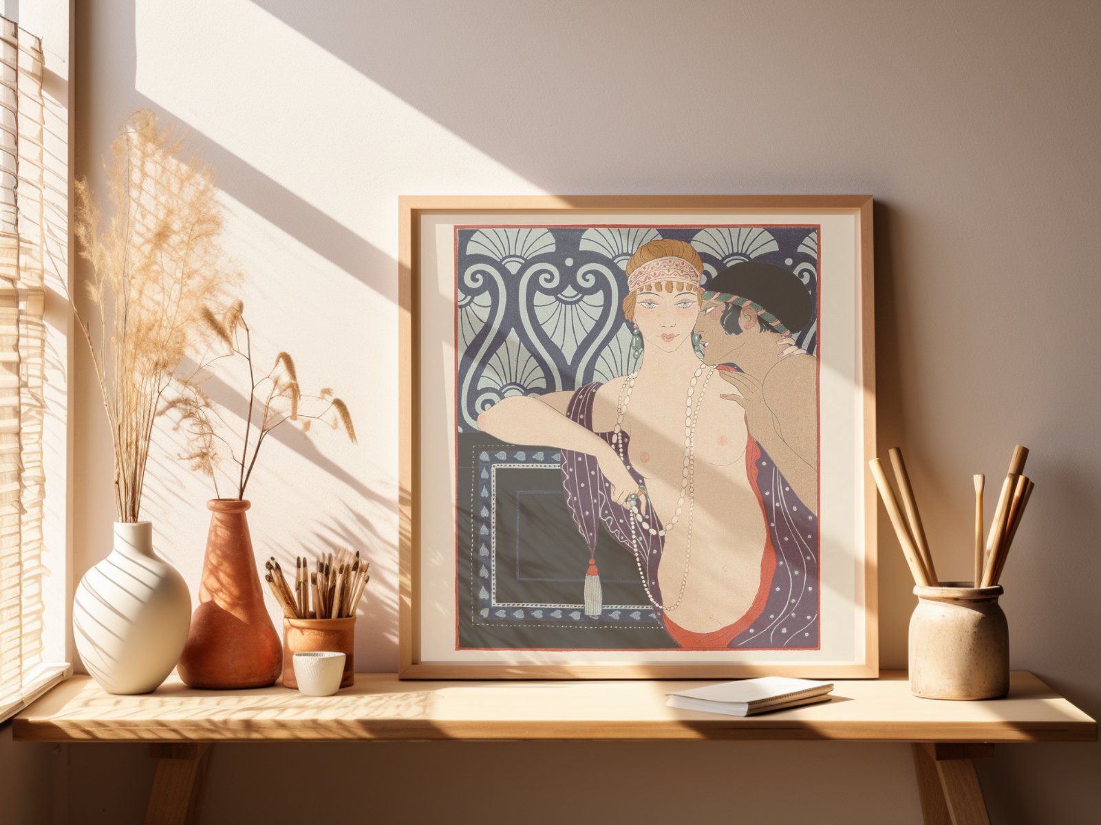 Les Trois Beautes de Mnasidika Vintage Poster - copper.red.co